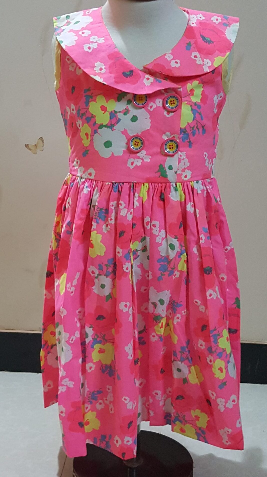 Pink Cotton Frock - Image 1